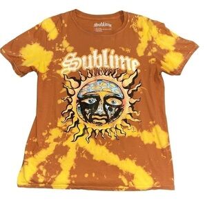 SUBLIME Band Tee T-Shirt Tie Dye Women’s Small Orange Yellow Short Sleeve Sun